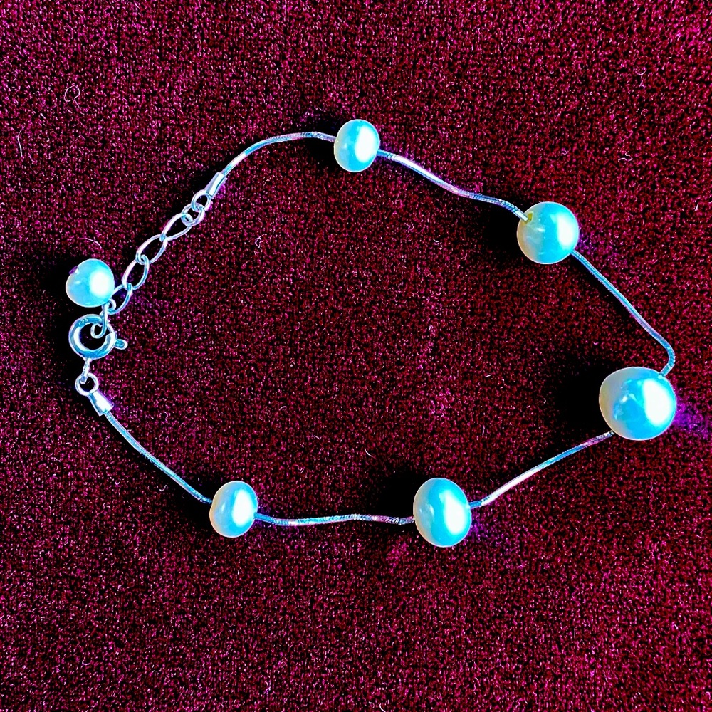 Sterling Silver Pearl Bracelet